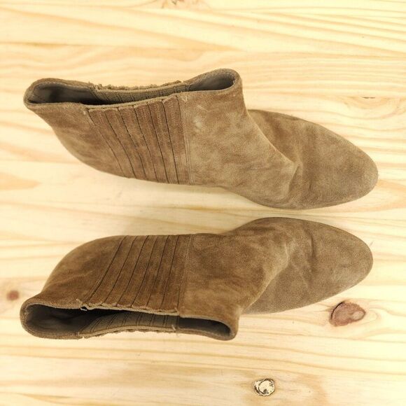 Vince. Women's Ankle Boots Sz 10 Brown Suede Stacked Heel Western Boho Booties - Picture 3 of 10